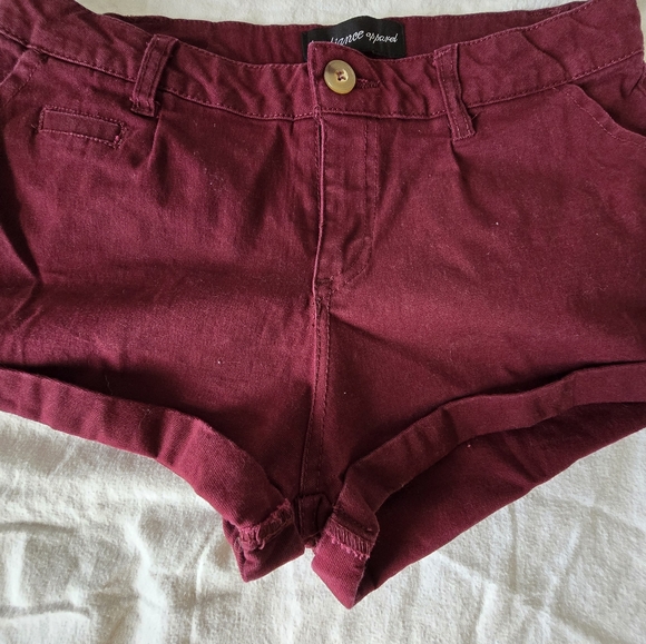 Burgandy Red Cuffed Micro Shorts Size S - Picture 4 of 10